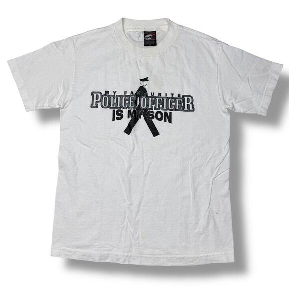 Vintage Hotline 80s My Favourite Police Officer is My Son T-shirt Tee Men Sz S - Picture 1 of 6